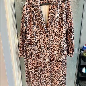Leopard Print Trench Coat